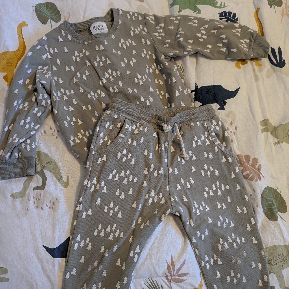 Mebie baby - Olive Pine Tree Print Set